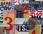 Original Mixed Media Abstract Collage Art - American Way I