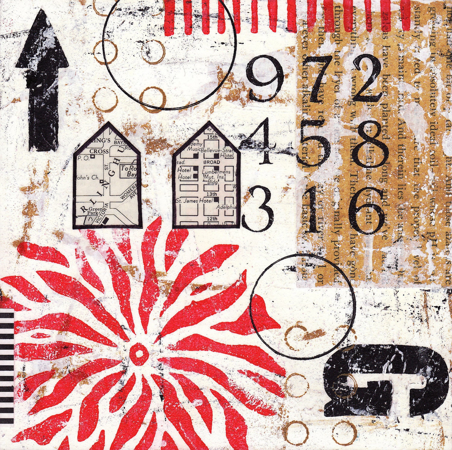 Original Mixed Media Abstract Collage - Optimistic