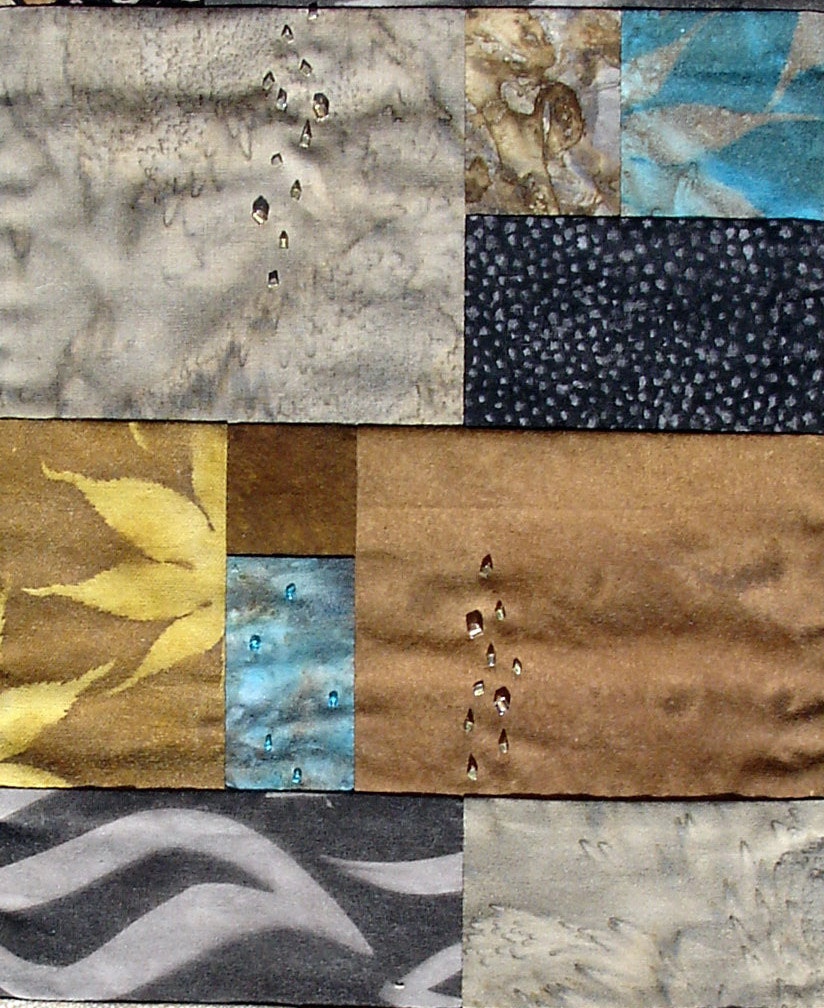Original Mixed Media Abstract Fiber Art Collage - Natural History