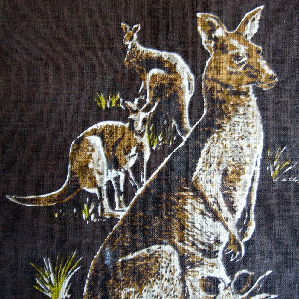 Vintage Donald Clark Kangaroo Wall Hanging in Fabric