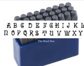 SALE - UPPERcase NEW design 3mm Metal jewelry stamps - alphabet letter stamping set - comparable to Wonderland font