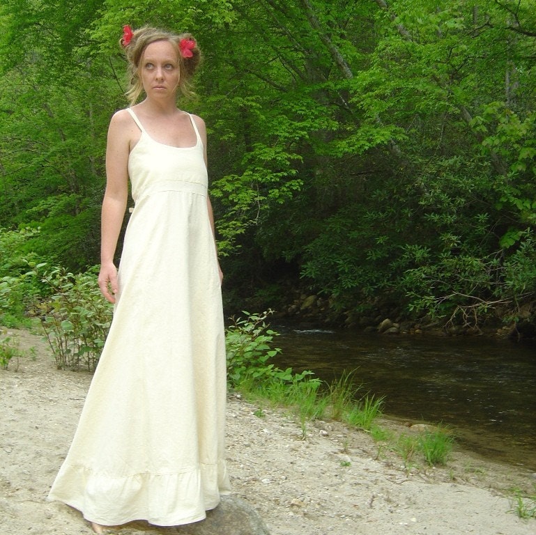 Sweet N Simple Hemp ORganic Cotton Wedding Dress MadE To Order RESERVED FOR JOZLYN
