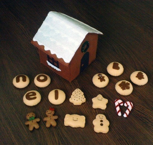 DIY Felt Christmas Cookies and Gingerbread House (Patterns and Instructions via Email)
