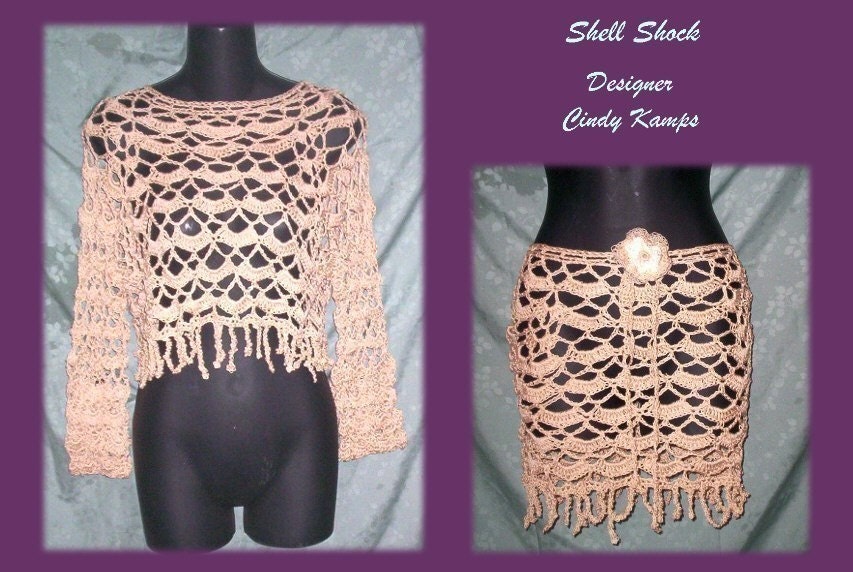 SHELL SHOCK Beach Skirt and Top Crochet Pattern by Cindy Kamps