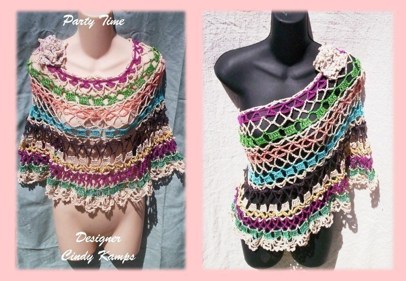 Party Time Poncho Crochet Pattern by Cindy Kamps