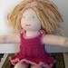 Waldorf Doll Clothes Hand Knit Dress in Fuschia Pink fits10 to 12 Inch Waldorf Doll