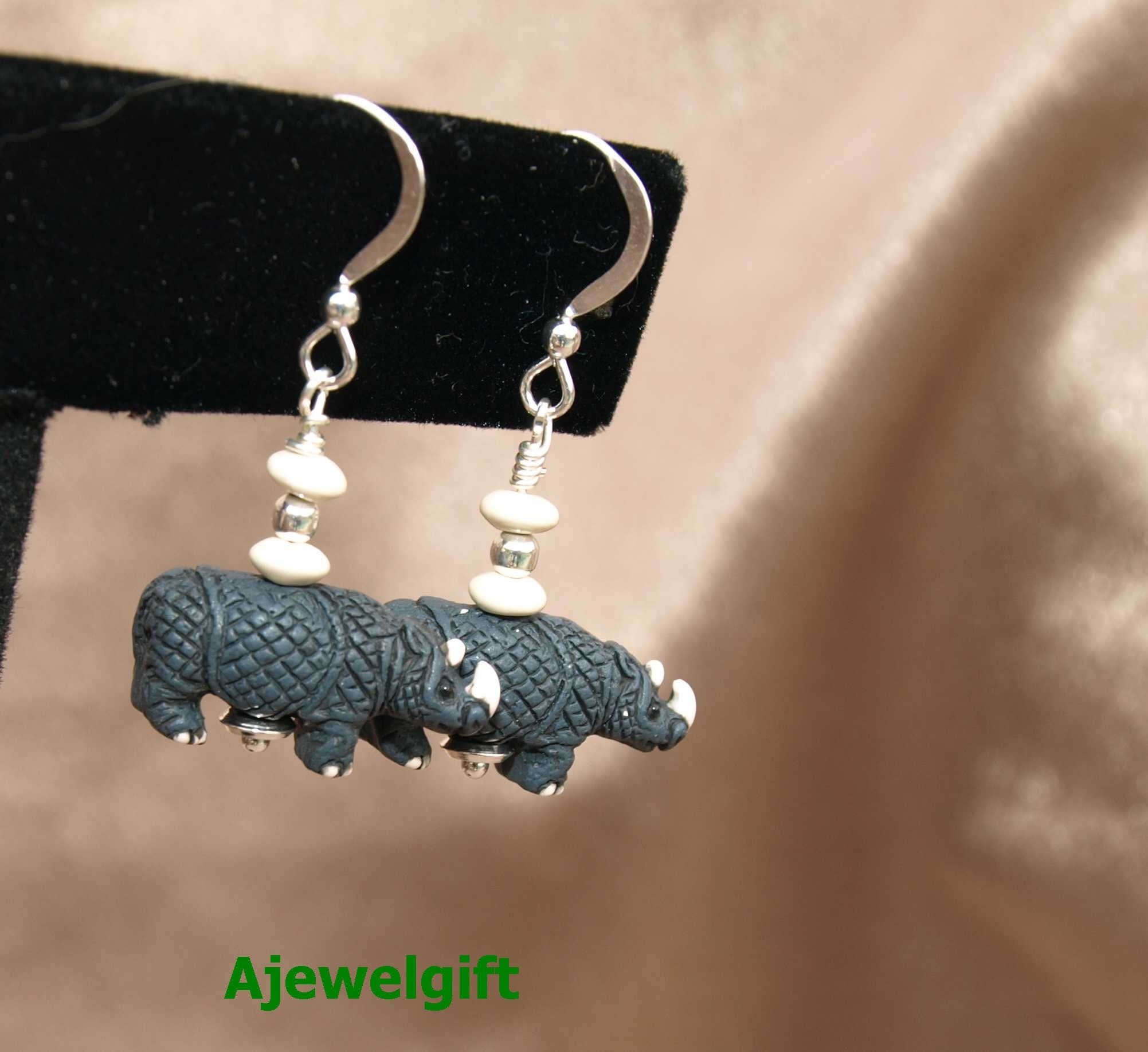 Rhinoceros Earrings 10034