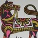 Two Vintage Book Pages - Psychedelic Illustrations by John Alcorn -  from vintage book Childrens Songs