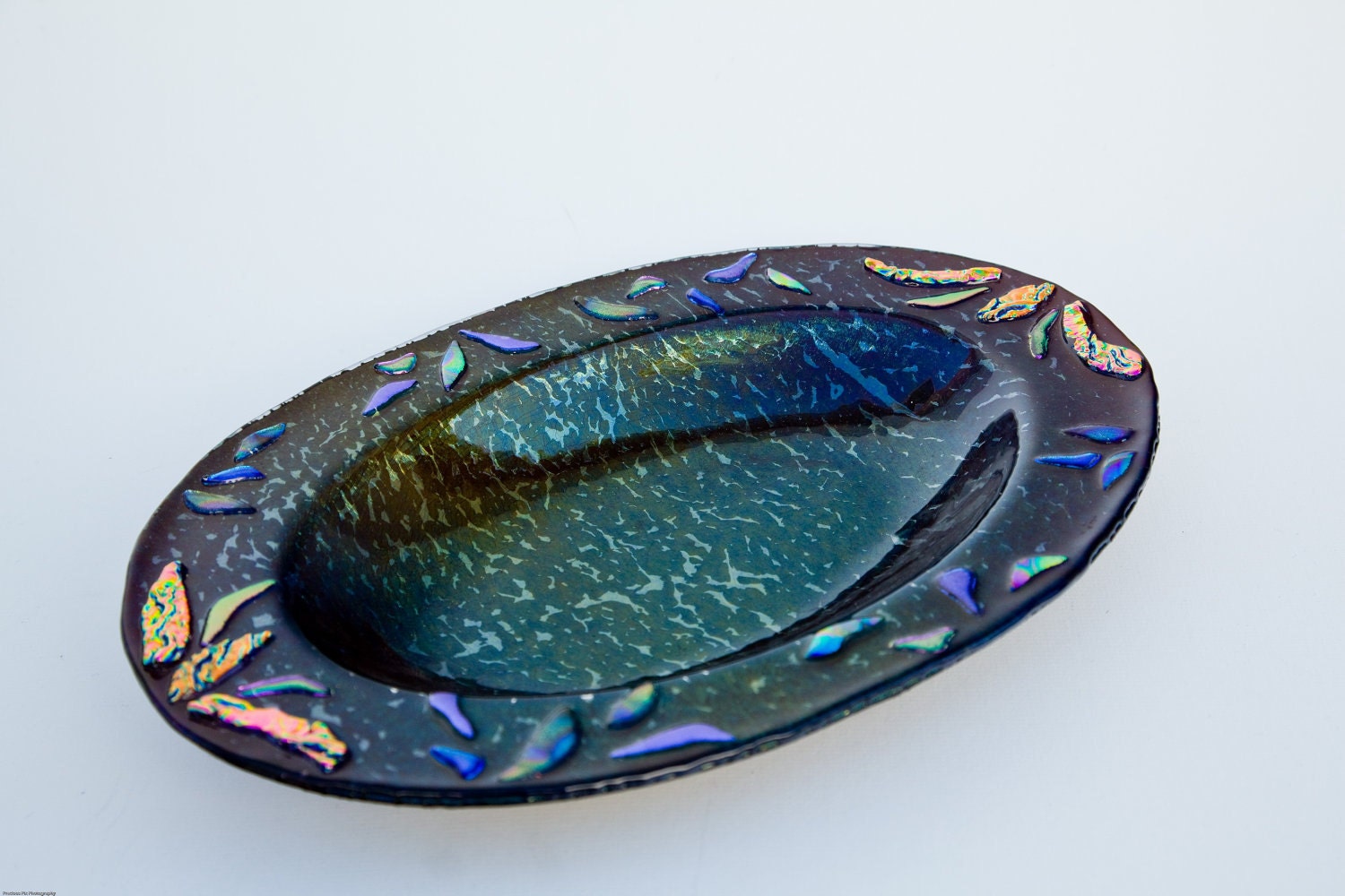Iridescent Fused Glass Platter