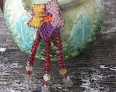 Garnet and Crochet Necklace