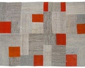 Orange Vintage Patchwork Kilim Rug