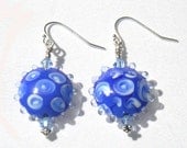 Bonnie Blue Lampwork earrings