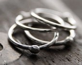Four 9mm 20g Silver Cartilage Hoops - 9mm Sterling Silver Sprouted Curls cartilage hoops