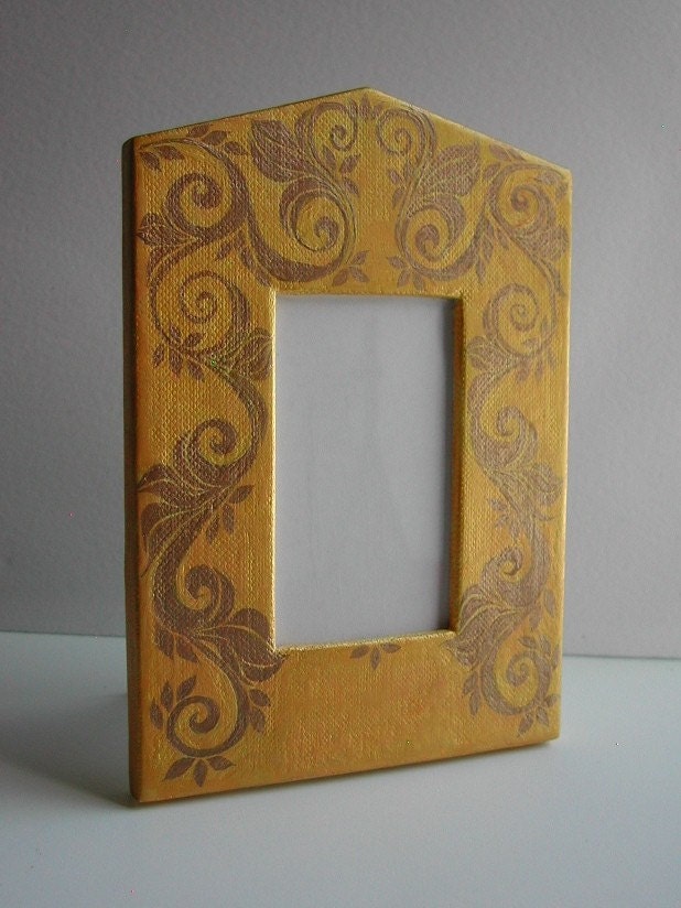 Gold Swirl Painted Canvas Picture Frame
