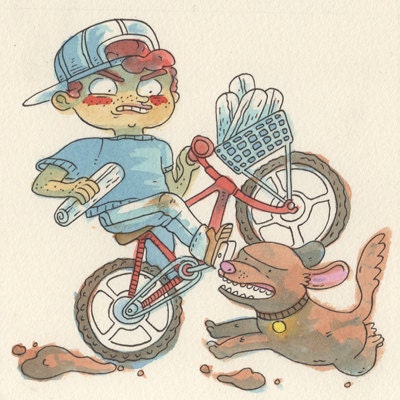 Paperboy - original NES illustration