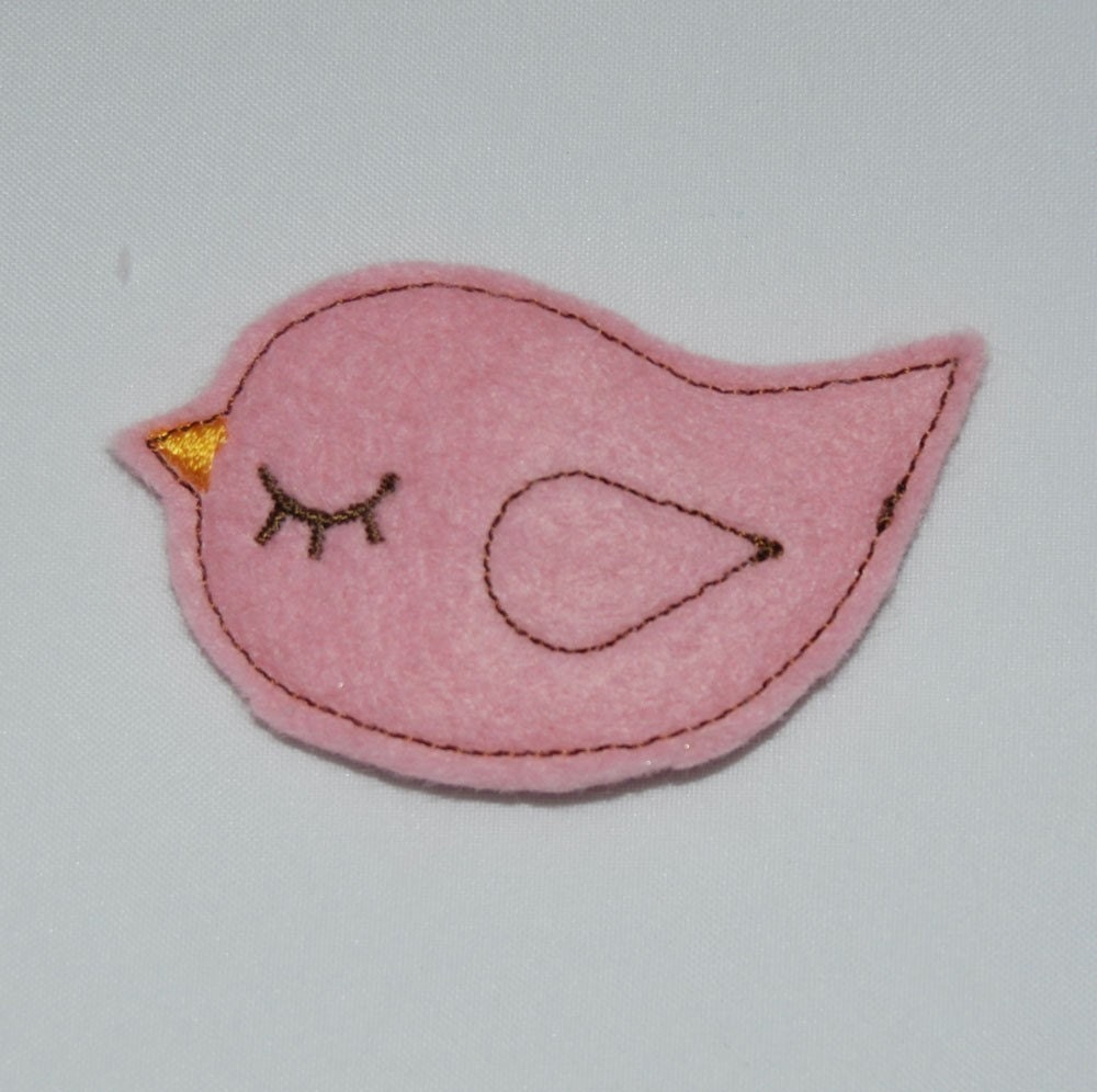 Pink Bird Wool Felt Clip by Chic Baby Rose