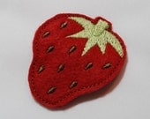 Wool Felt Strawberry Snap Clip by Chic Baby Rose