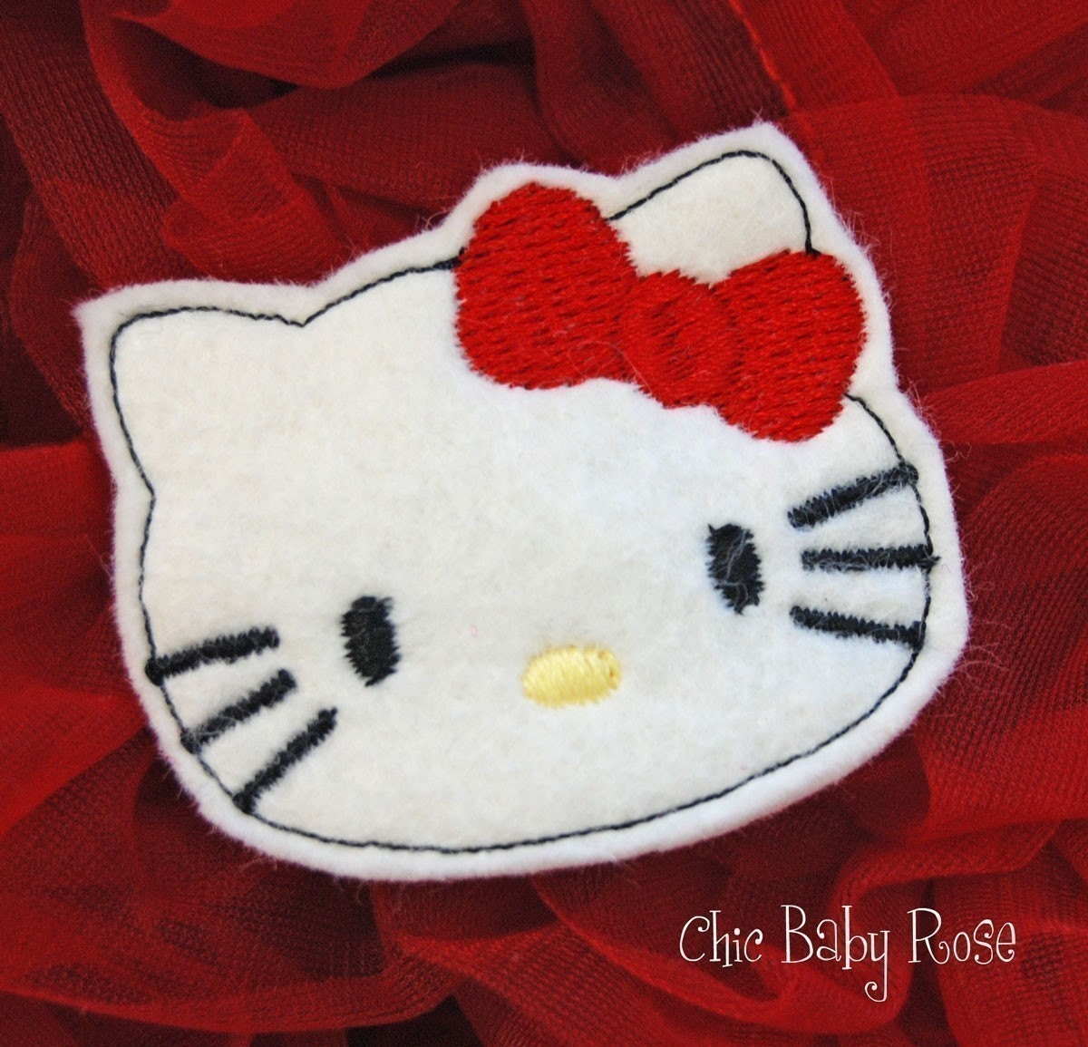 Wool Felt Kitty Clip by Chic Baby Rose