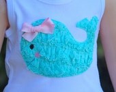 Petti Lace Ruffle Whale Tee Tank or Long Sleeve by Chic Baby Rose