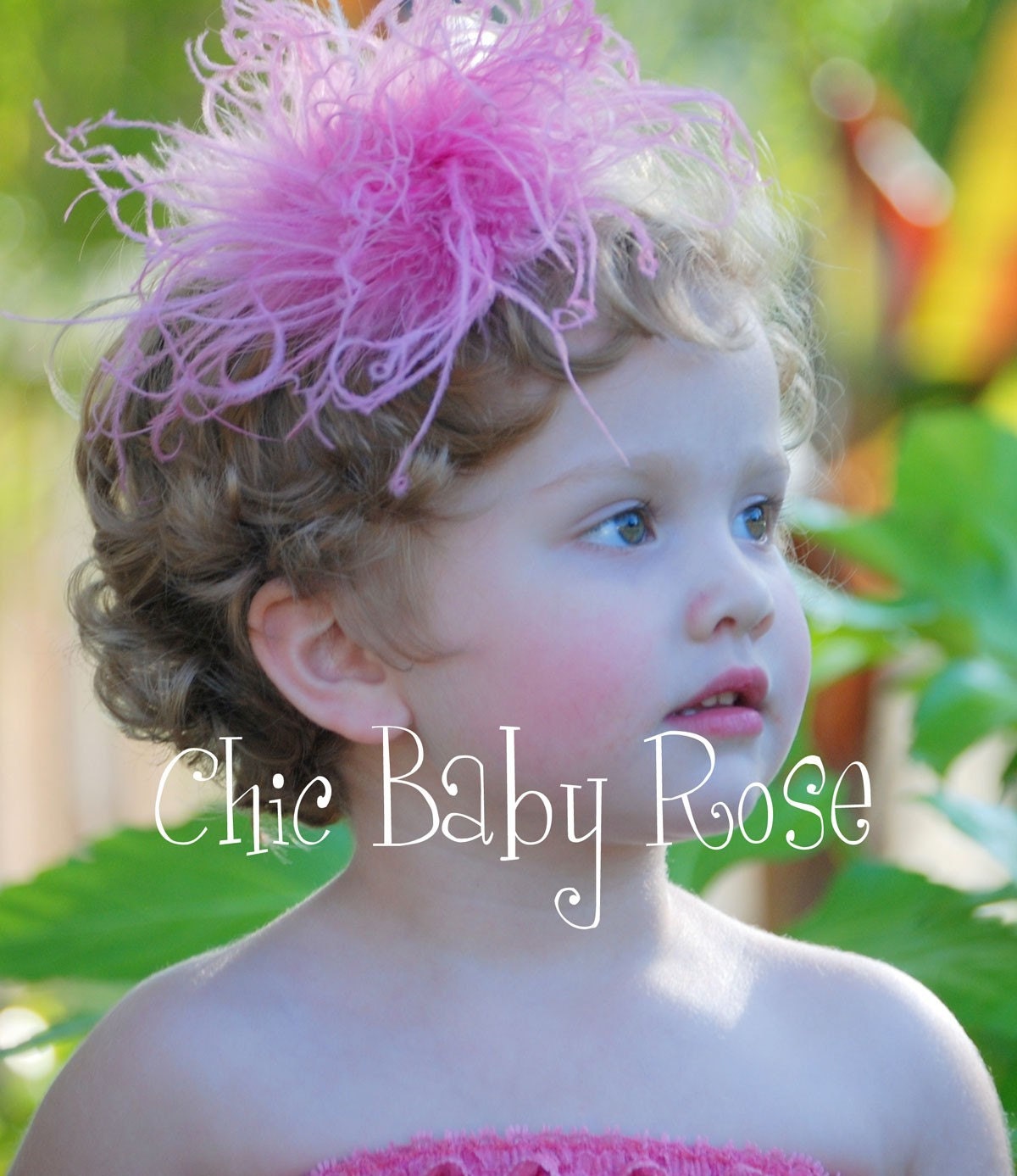 Curly Ostrich Feather Poof Clip or Band Available in 18 Colors by Chic Baby Rose