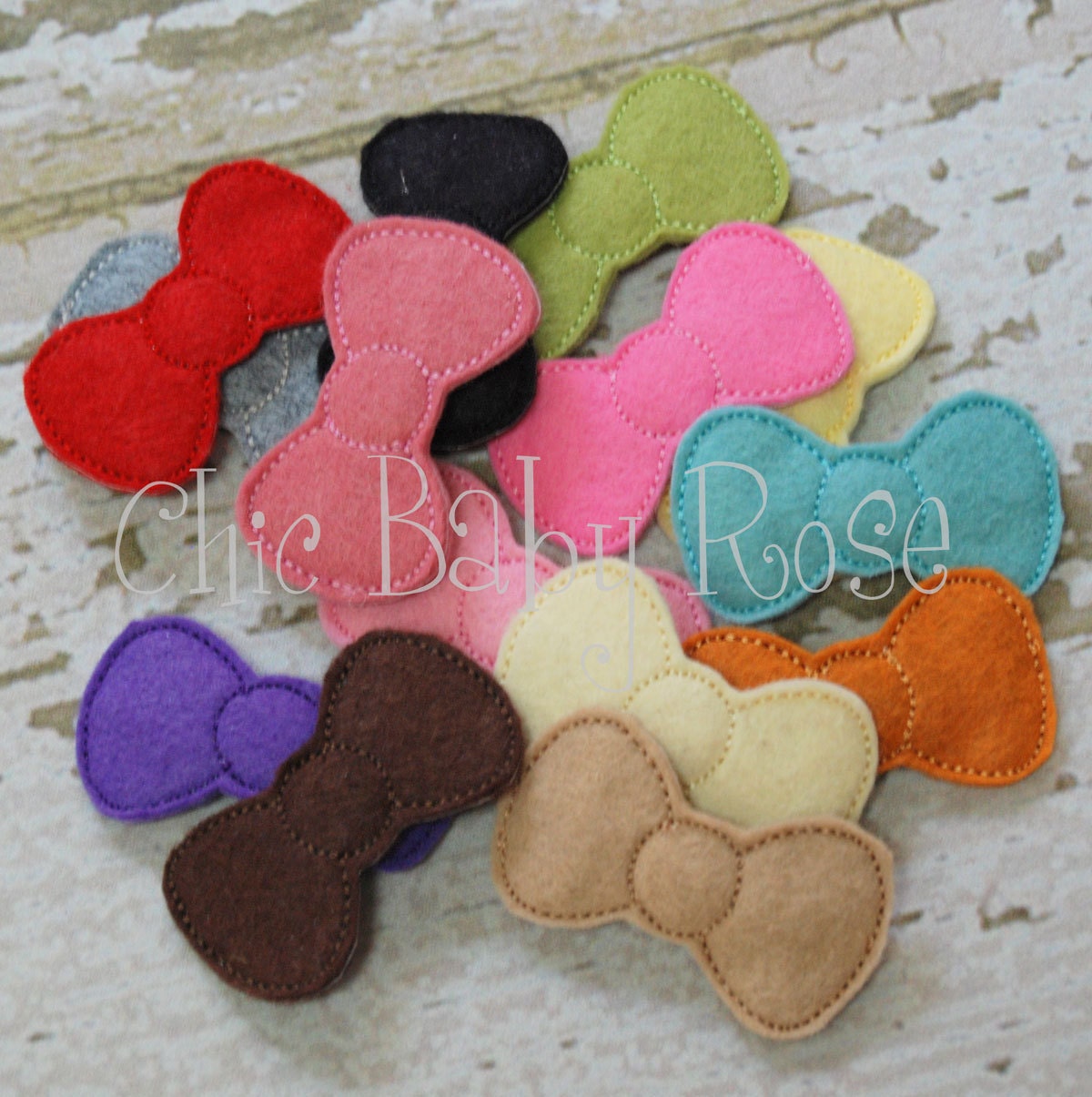 Plain Jane Bow Wool Felt Snap Clip by Chic Baby Rose
