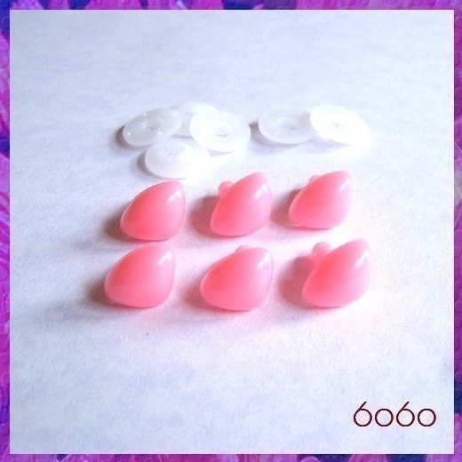 15mm PINK Animal Noses Plastic Noses Safety Nose -  6 PCS (TP15)