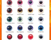 10.5mm Hand Painted Pearl-tallic Safety Eyes Plastic Eyes - Your Choice of Colors - 5 PAIRS