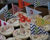 12 custom cupcake picks with numbers
