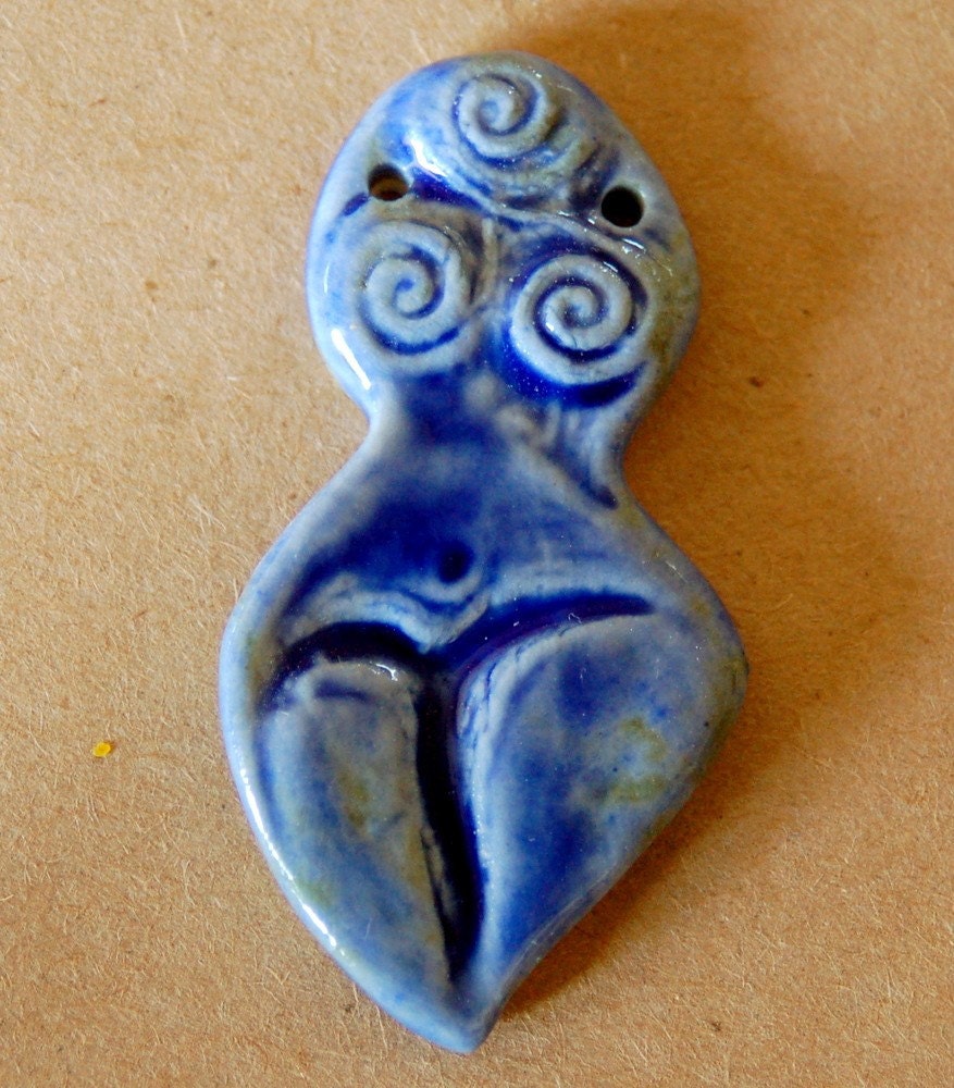 Handmade Porcelain Goddess Bead - Venus of Willendorf - Porcelain Bead