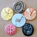 6 Handmade Ceramic Buttons - Eclectic Assortment - Alpaca Button, Owl button, Flower Button