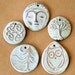 5 Handmade Stoneware Beads - Natural Beads in Neutral
