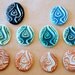 10 Ceramic Mosaic tiles - Symbolic Cabochones - Handmade Ceramic Tiles - Tribal Spiral Tiles