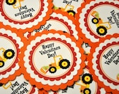 Favor Tags. Valentine. Valentines Day. I dig you. Front Loader. Construction. Set of 12.