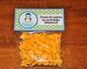 Favor Bags: Goodie Bags. Penguin Winter Wonderland Cello Treat Bags Set of 6/ Winter Onederland Choose Boy or Girl