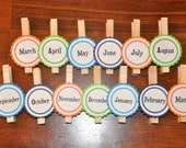 Month Photo Clips. Photo Banner. Picture Banner. Great for Birthdays. Orange. Green. Navy. Blue