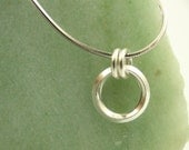 Endless On Edge Circle Pendant - Sterling Silver Necklace