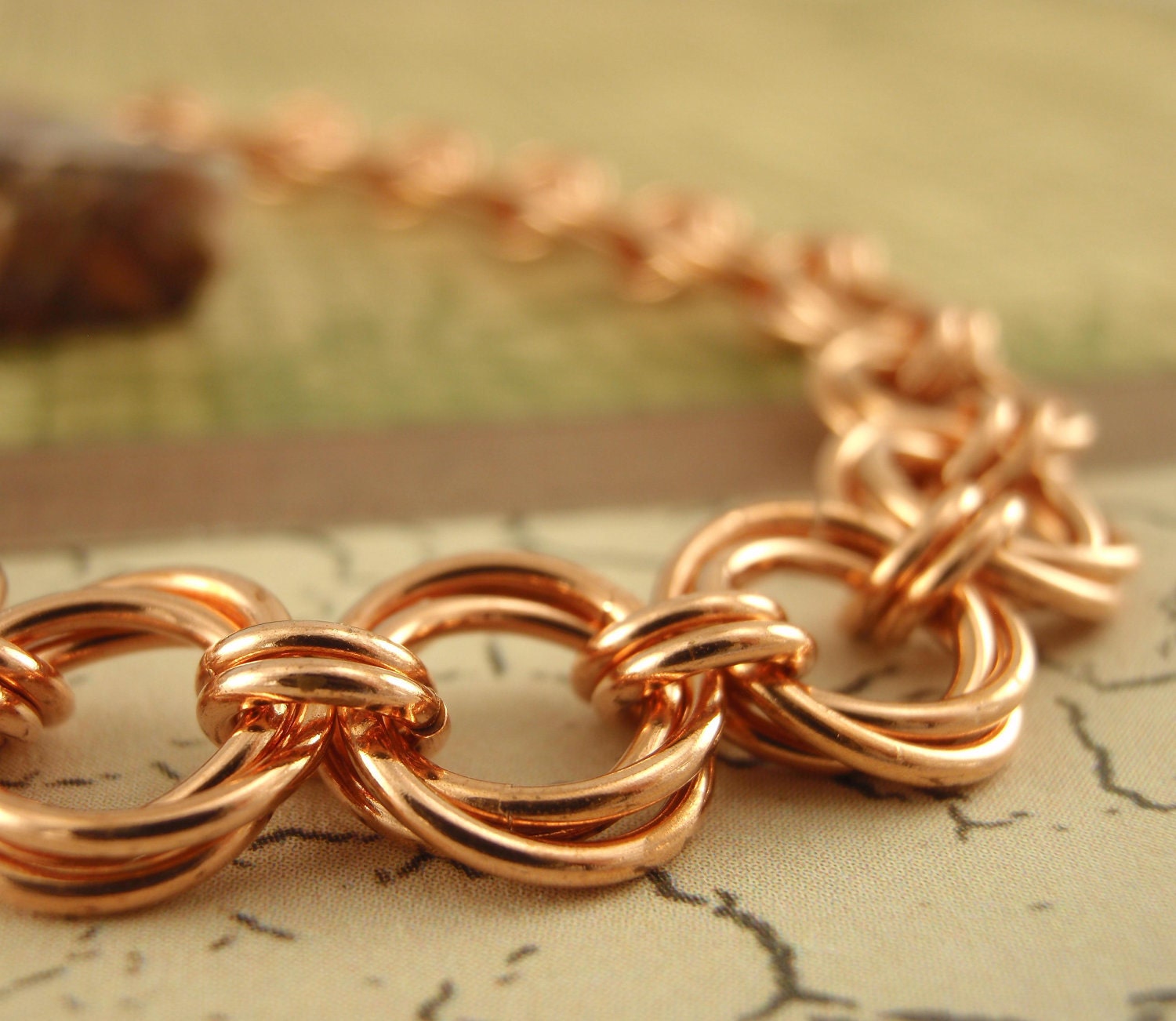 Linked Loops Copper Bracelet - Chainmail