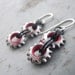 On The Edge Steampunk Chainmaille Earrings in Black and Red and All Non Tarnishing