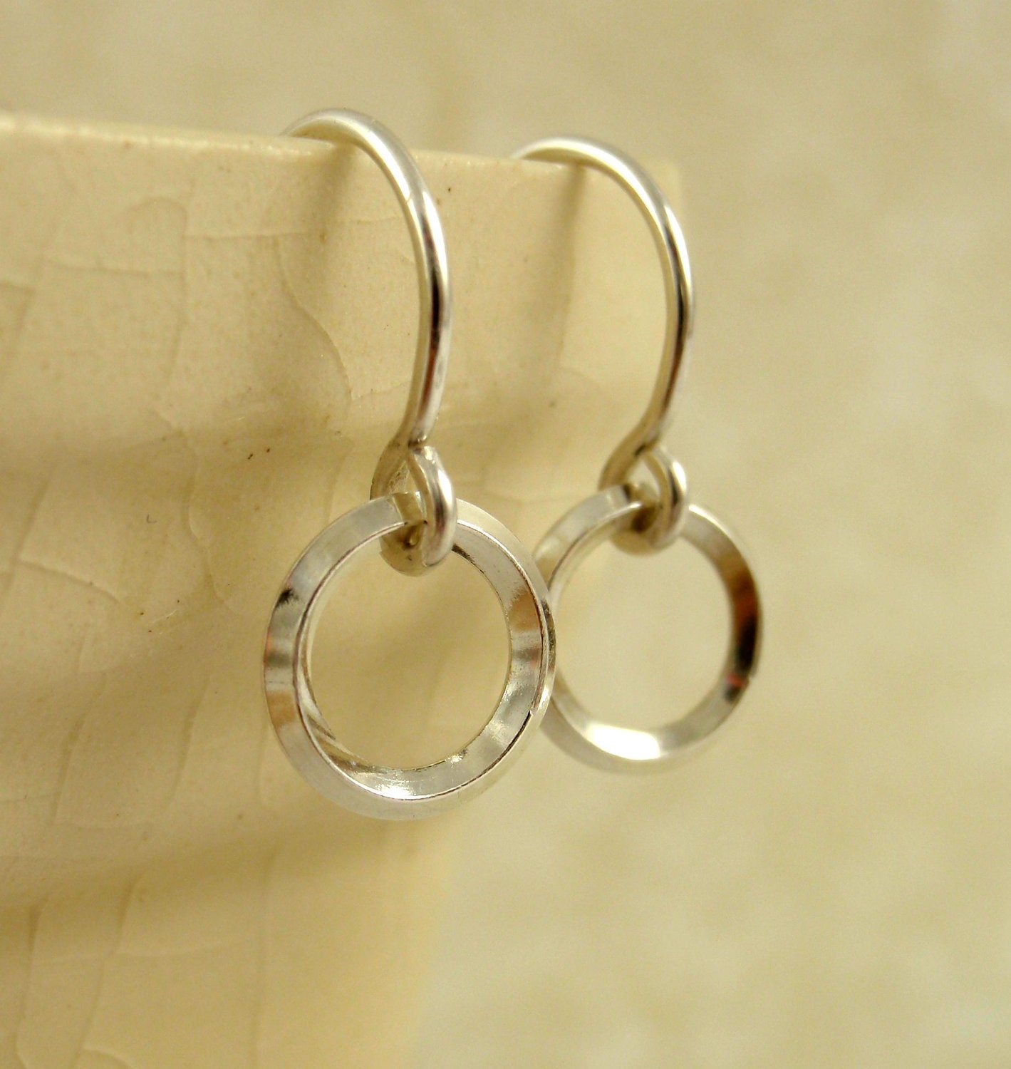 Endless On Edge Circle Earrings - Sterling Silver