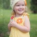 Crocheted Beanie Hat "The Sonny" Ivory Sunshine Hot Orange Spring Summer Cap Bright Flowers