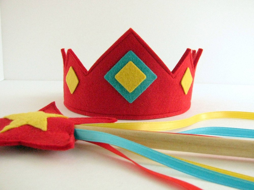 Wool Felt Crown and Wand