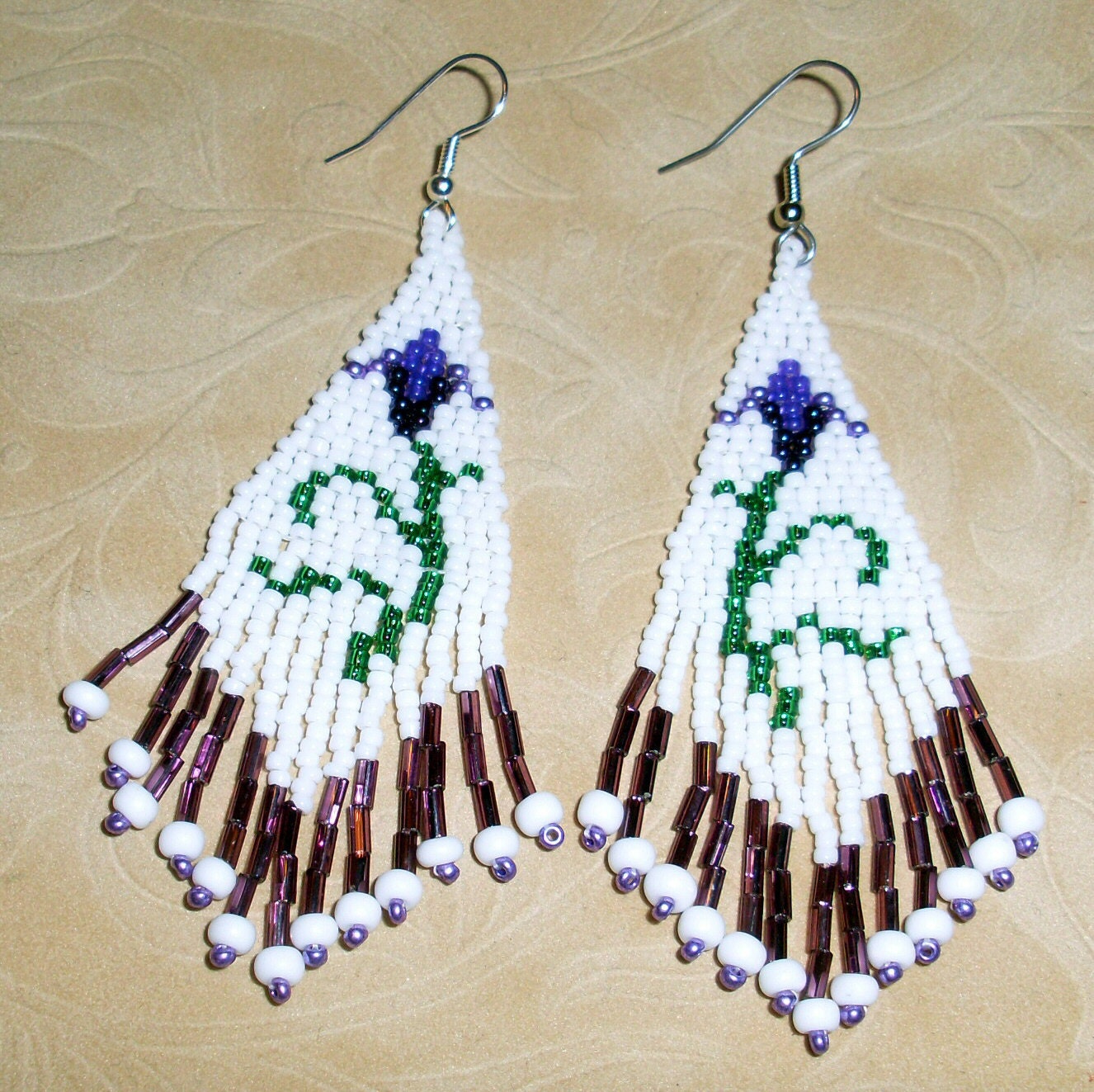 Items similar to Authentic Native American Beaded Earrings From the