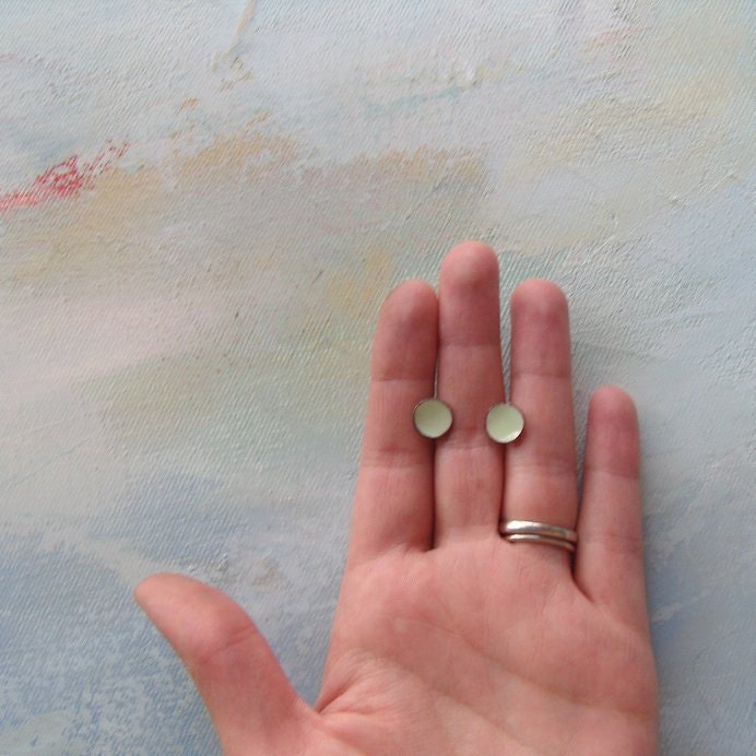 earring studs Light Green Arctic enamel post earrings Medium