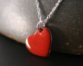 Sweetheart Necklace - red enamel heart