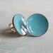 Enamel Earrings - Brilliant Blue Domed Bowl Handmade Enamelled Stud Earrings