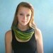 Crochet Cowl in Blue, Yellow, and Green. Chain Loops. Fall Fashion Accessories. Women.