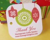 Custom Christmas Gift Tags Bulbs Ornaments Thank You Holiday Tags 00082a