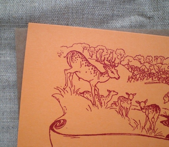 Gocco Deer Card. Why hello, my deer.