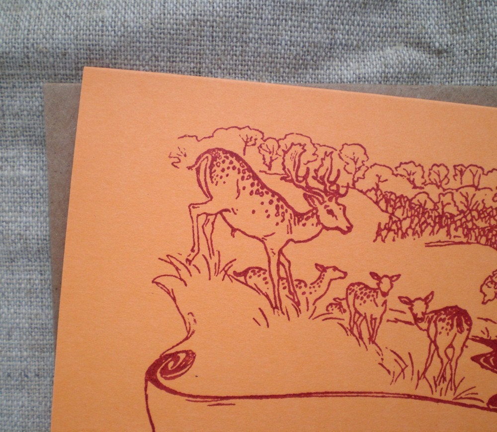 Gocco Deer Card. Why hello, my deer.