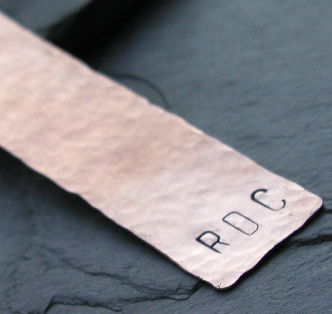Hand Hammered Monogrammed Copper Bookmark